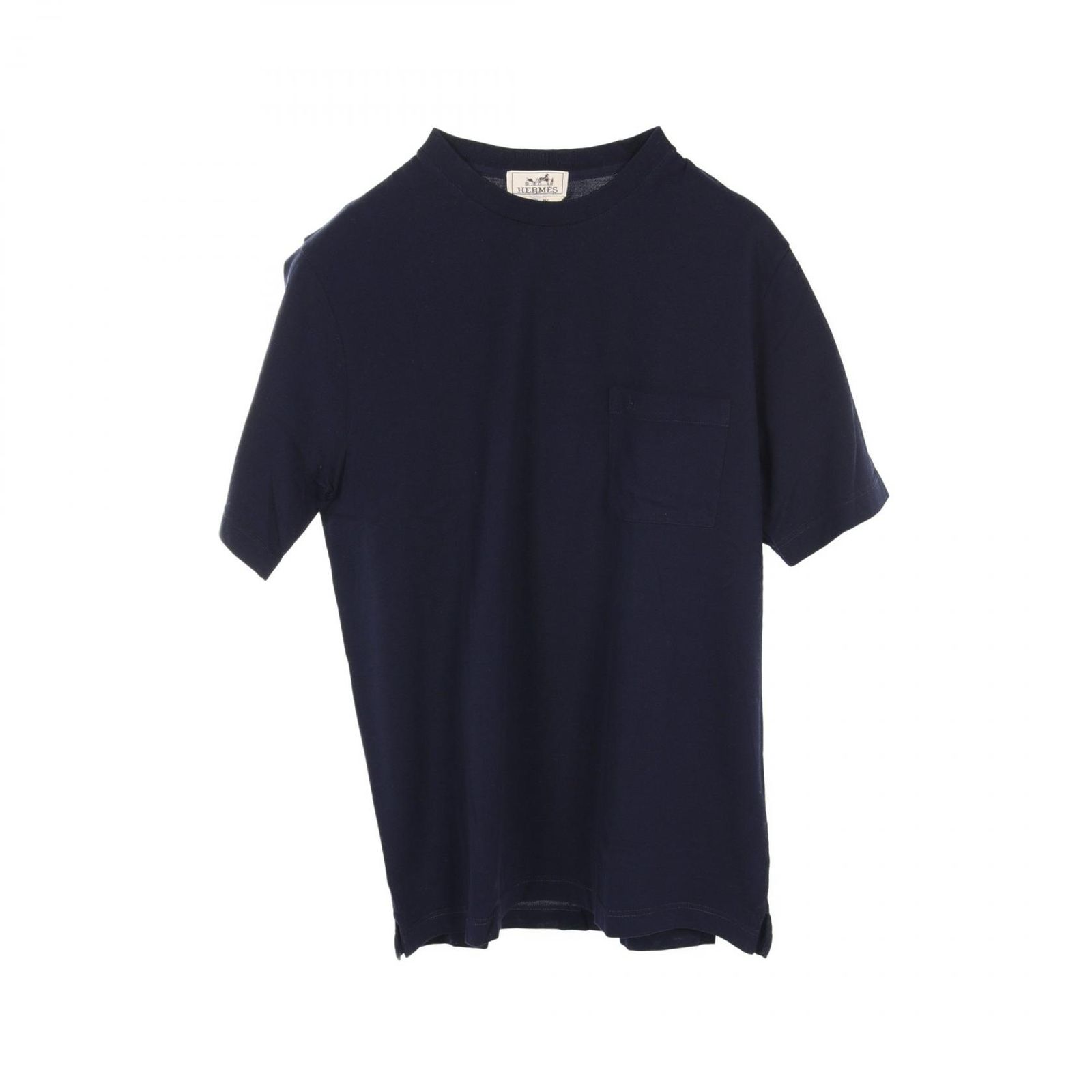 エルメス HERMES カットソー ネイビー コットン Tシャツ メンズ 未使用