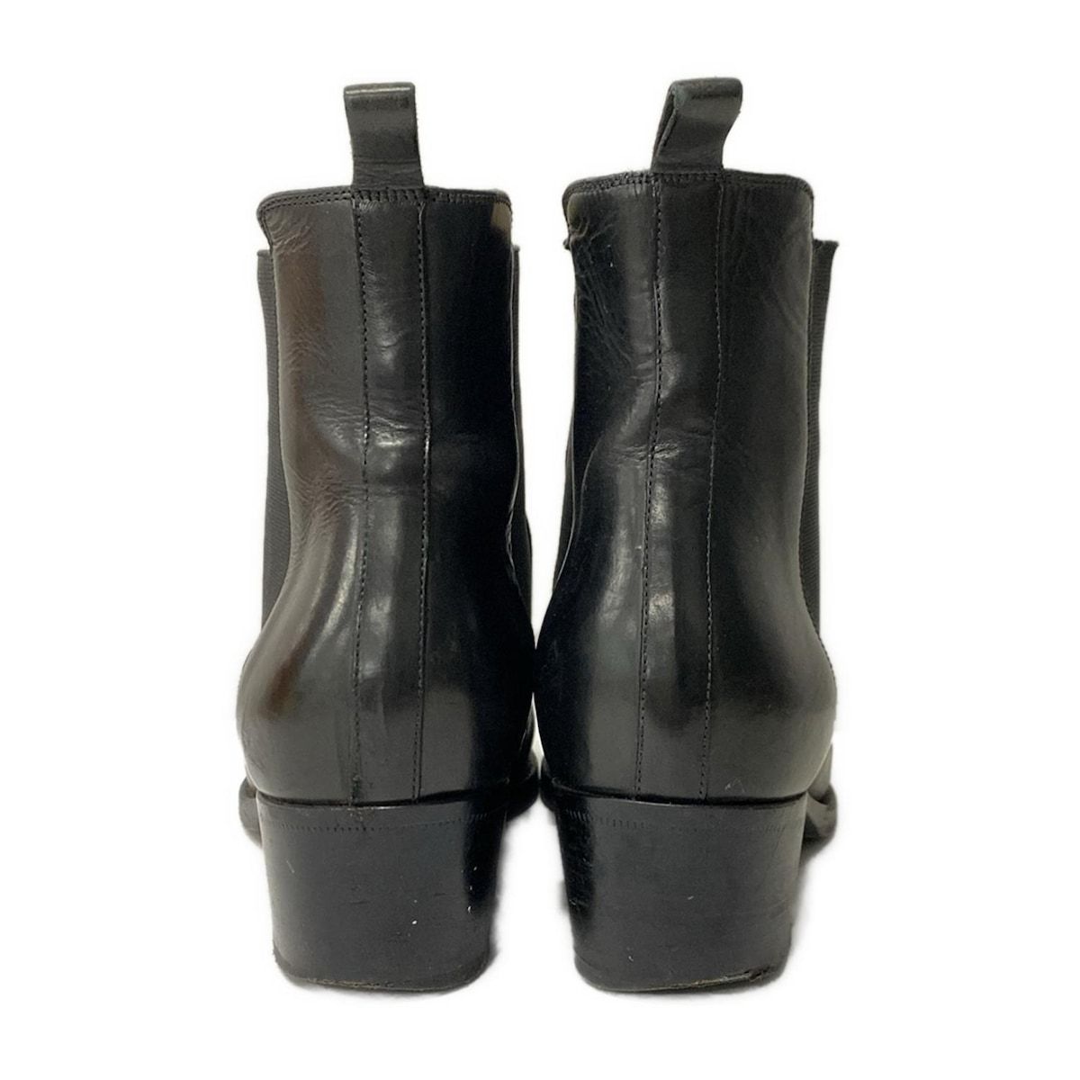 37 SARTORE サイドゴア ショートブーツ 黒 スエード サルトル24 37