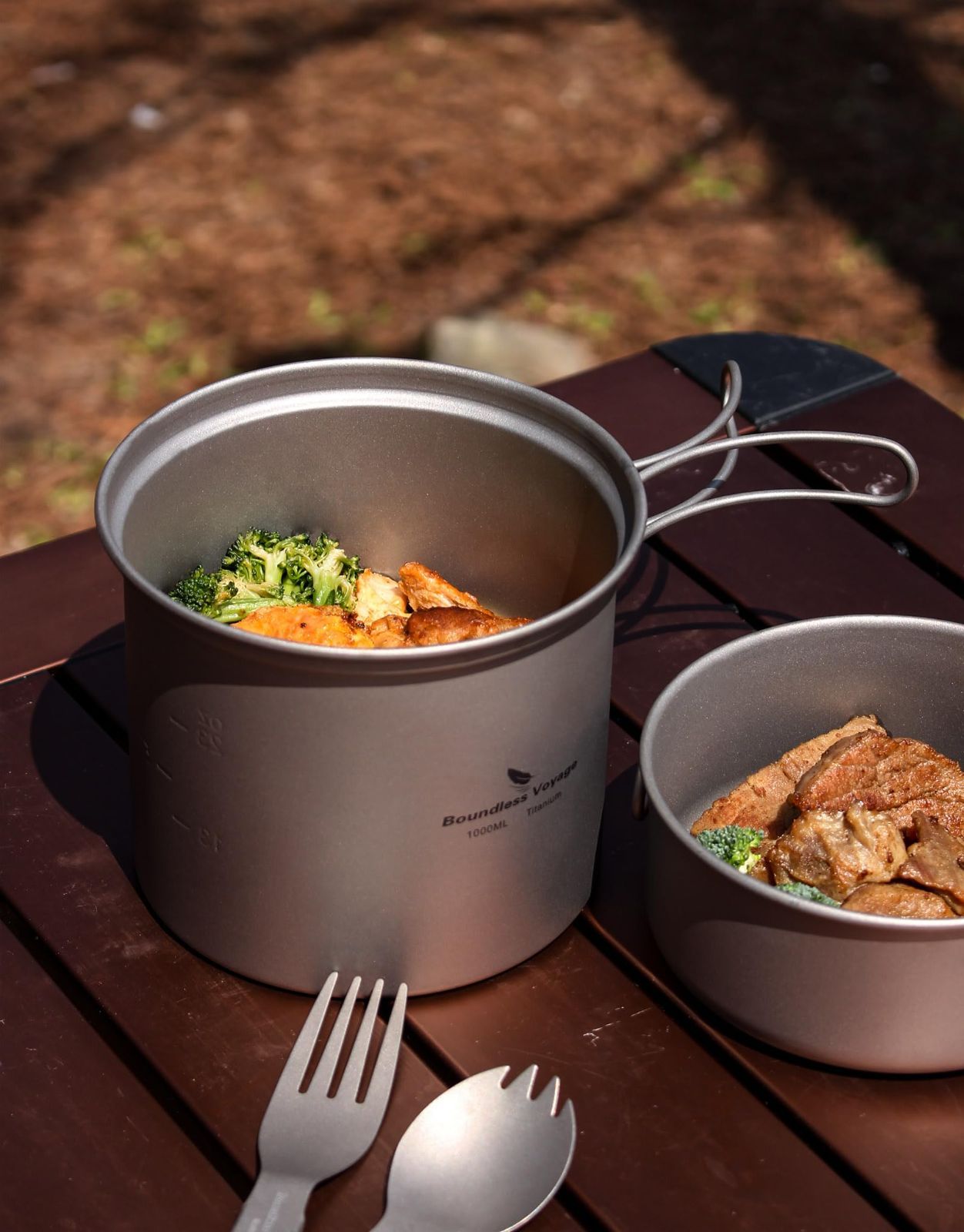 Boundless Voyage チタン　テーブルウェア　7点セット Amazon | Boundless Voyage チタン皿 ラウンド プレート 食器 皿