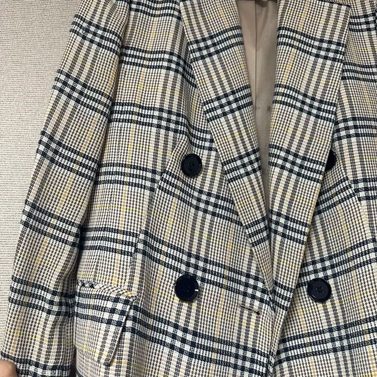 LINEブランド イェロー CHECK柄 ジャケット 55サイズ SIROKUMA-CORPORATION_COM