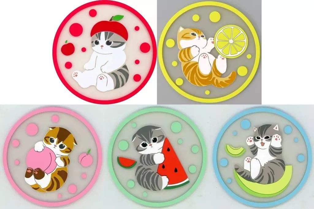 コースター 全5種セット フラットガシャポン mofusand クリアラバーコースター