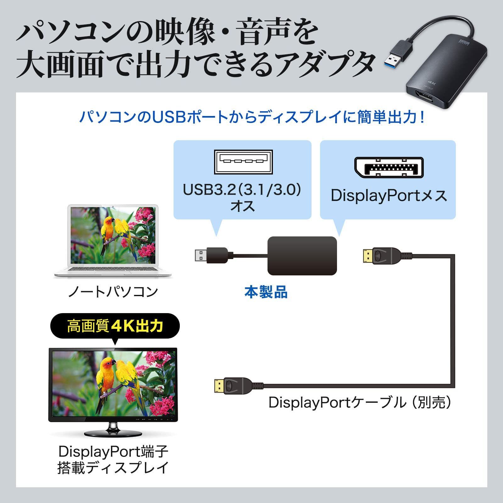 USB3.2-DisplayPortディスプレイアダプタ