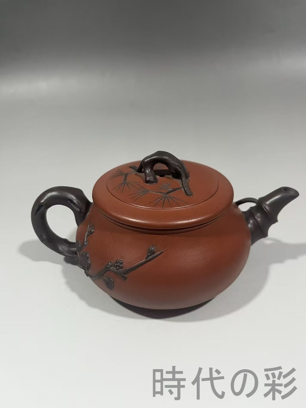 中国紫砂壺　清末期　 宜興張文華　段泥大磚方壺　少亭刻　古美術 中国紫砂壺 清末期 宜興張文華 段泥大磚方壺 少亭刻