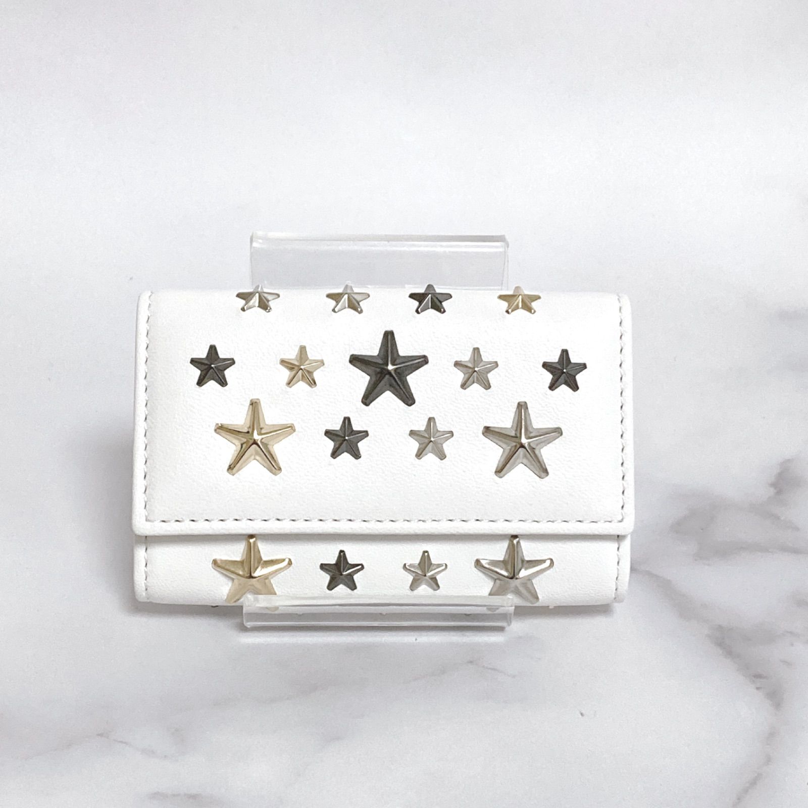 美品 ジミーチュウ JIMMY CHOO キーケース ネプチューン ホワイト 白 