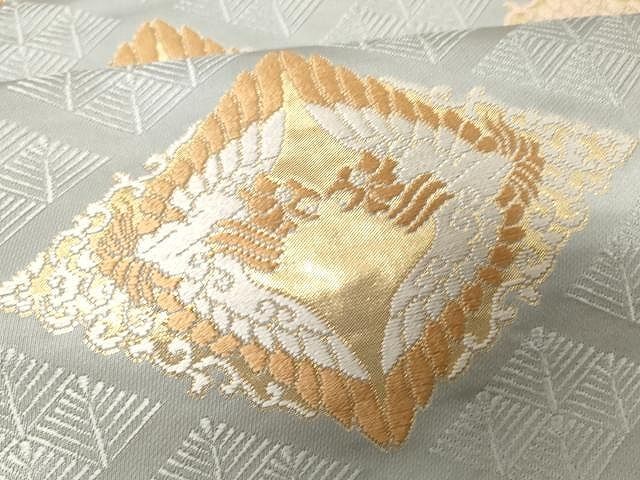 平和屋着物●六通柄袋帯　唐織　菱鳳凰文　金糸　正絹　逸品　CAAX9351yk 平和屋着物○六通柄袋帯 唐織 菱鳳凰文 金糸 正絹 逸品 CAAX9351yk