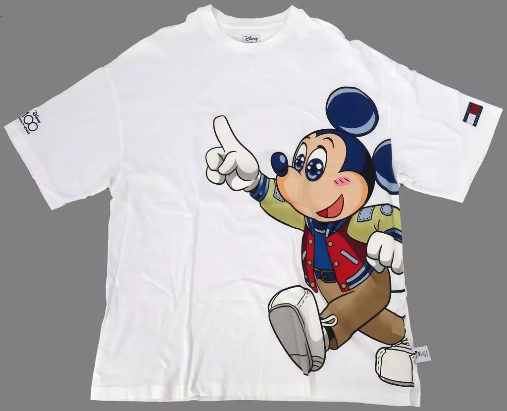 Tシャツ ミッキーマウス Tシャツ ホワイト Lサイズ ディズニー100周年×TOMMY HILFIGER