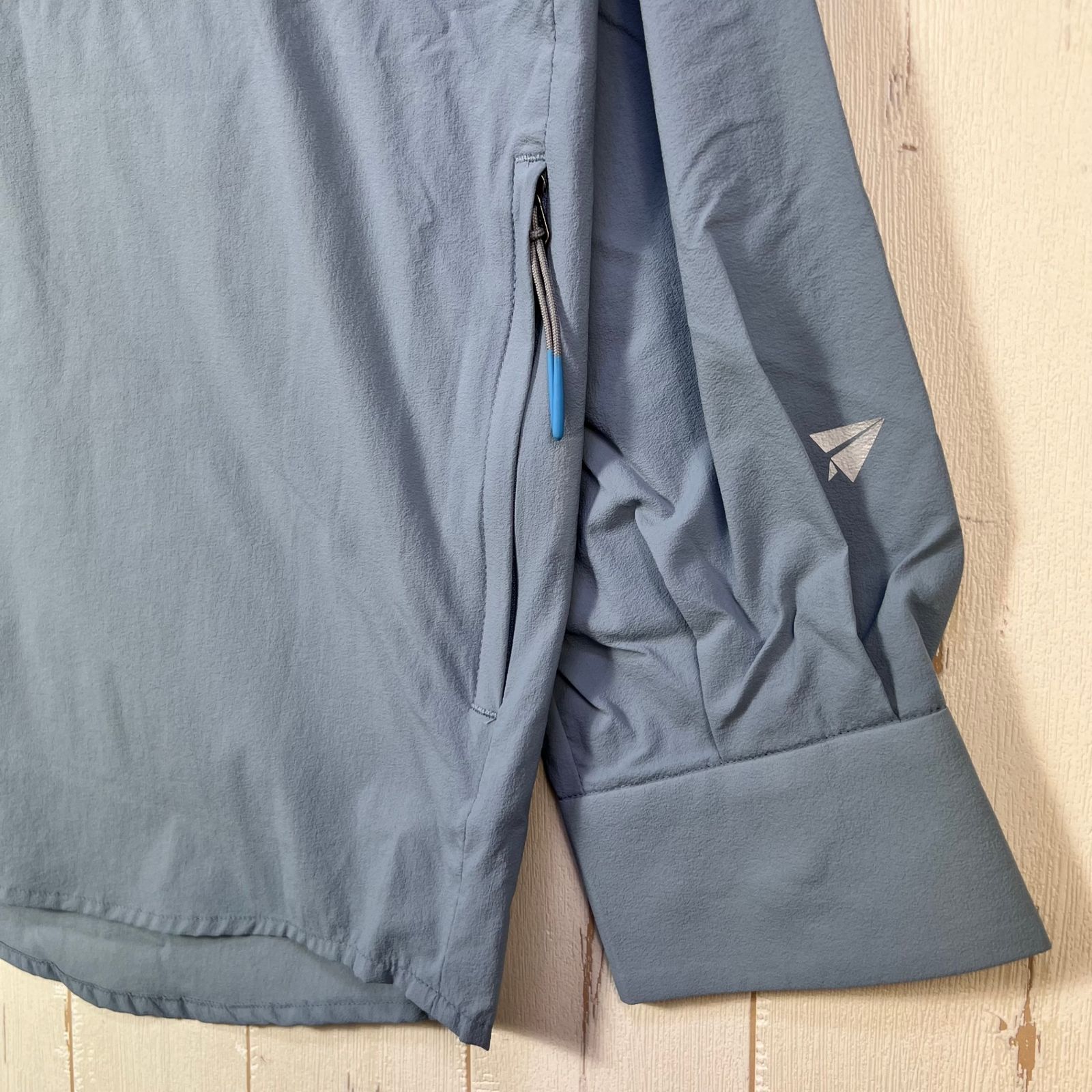 Unisex M ブルー系 Paper Sky Wear ペーパースカイ ウェア ウィンドビッグシャツ WIND BIG SHIRT Blue Gray ナイロン トップス インナー シャツ ロングスリーブシャツ 化繊 z