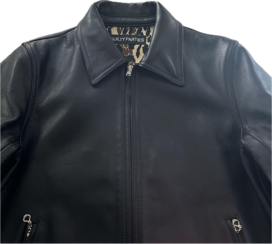 WACKOMARIAワコマリア カウレザー 牛革 シングル ライダースジャケット 美品】WACKO MARIA SINGLE RIDERS JACKET (TYPE 2) ワコマリア