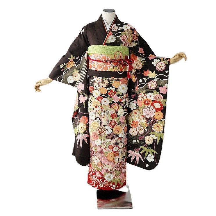 振袖 身長145-160cm 茶 br-013