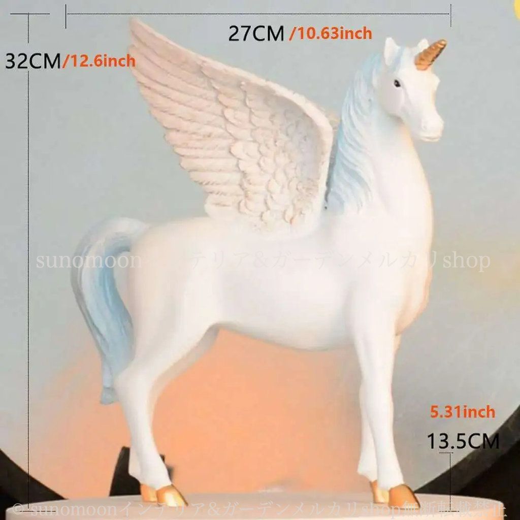 ユニコーン ペガサス ガーデンオブジェ ホワイト 馬 ファンタジー 白 美しい エレガント 屋外 屋内 ガーデニング 雑貨 ガーデン雑貨 ガーデンインテリア ガーデン インテリア 庭の装飾 お洒落 おしゃれ 4-7 STEELWINDOWSANDDOORS_COM