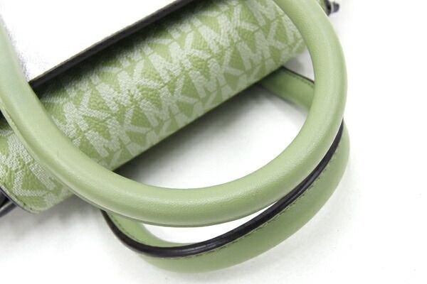 マイケルコース 2WAYハンドバッグ ホワイト PVC MICHAEL KORS グリーン