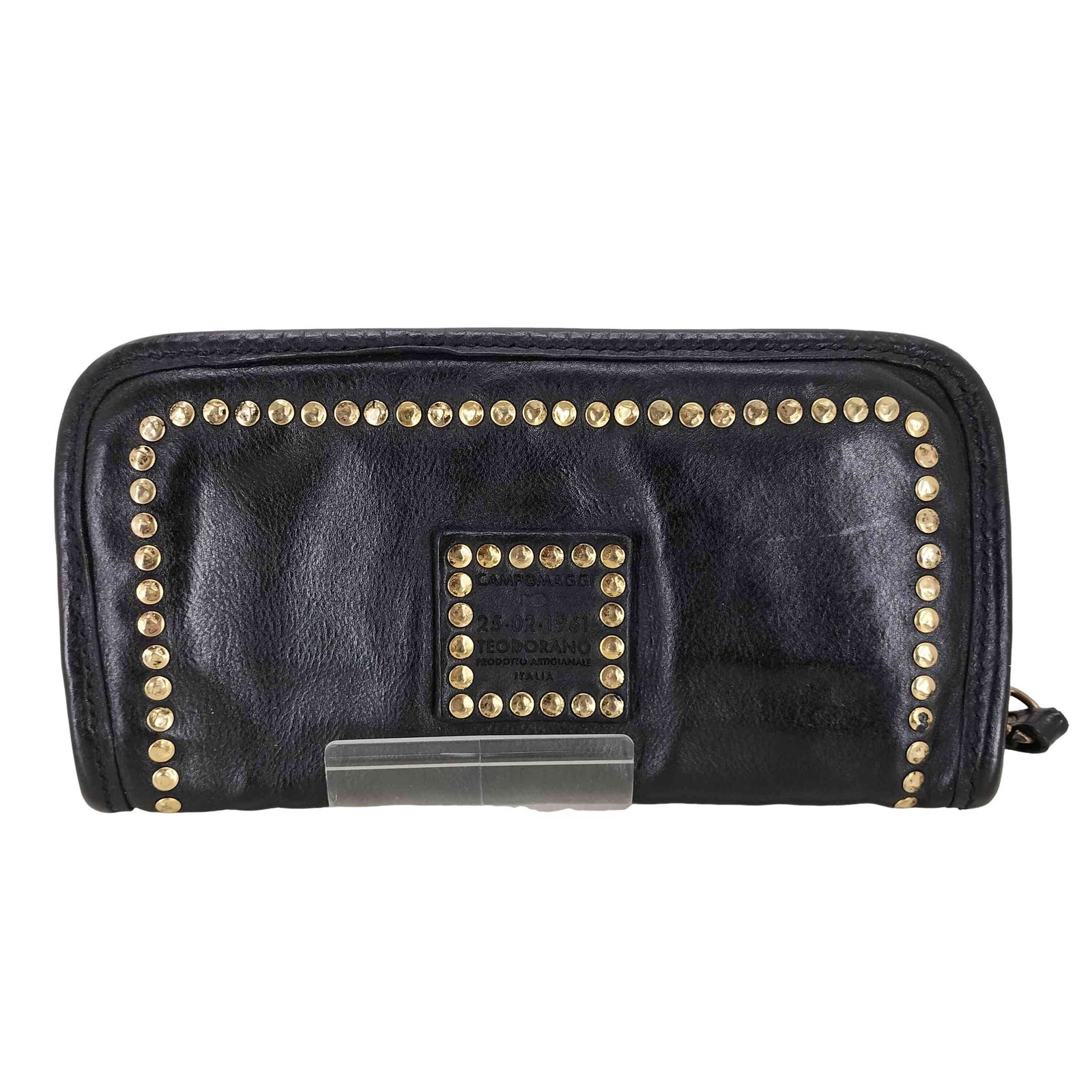 ユーズドフルギ 古着 KAMPOMAGGI campomaggi Purse in black leather with rivets メンズ 表記無