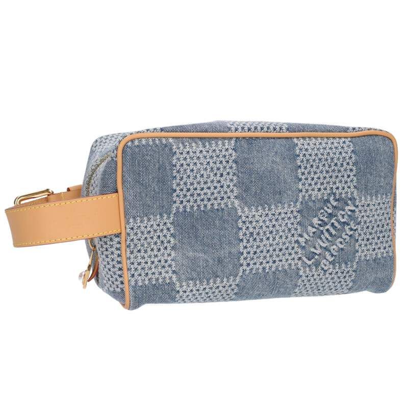 ルイヴィトン ロッカードップキッド ダミエ総柄デニムハンドバッグ メンズ