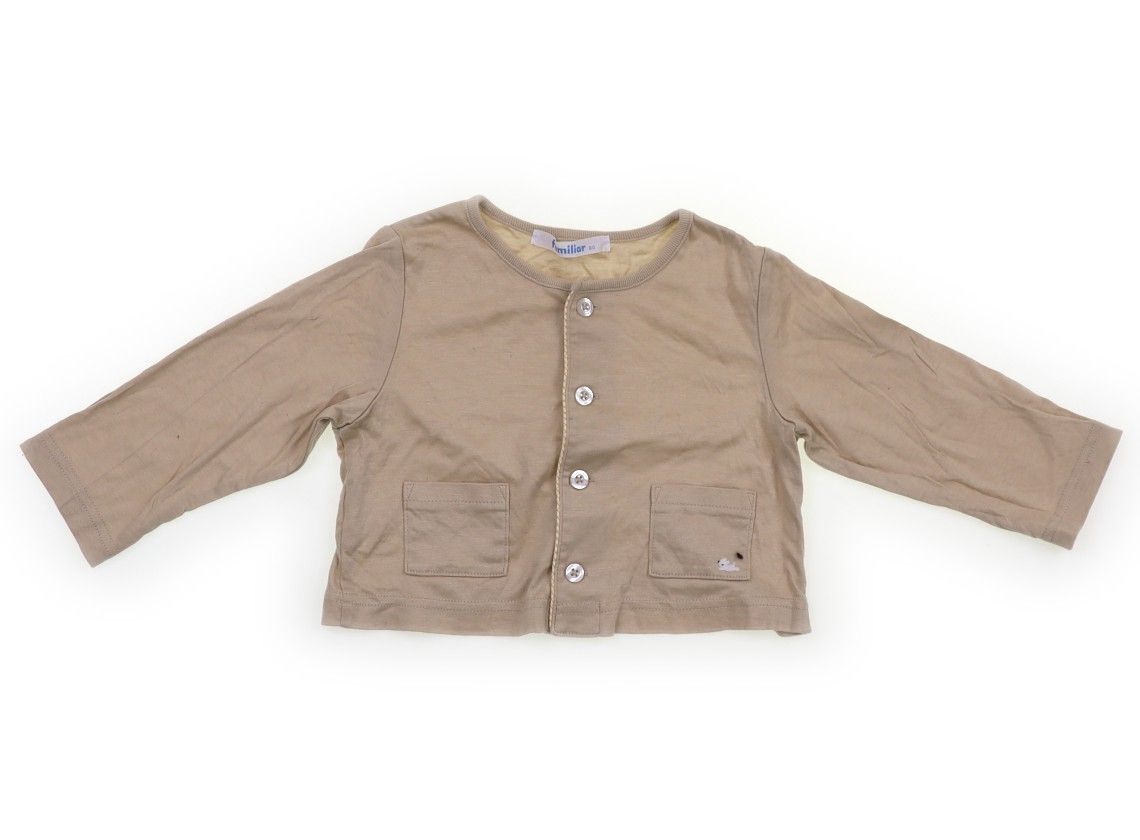 新品 familiar ファミリア カーディガン 80サイズ グレー ニット
