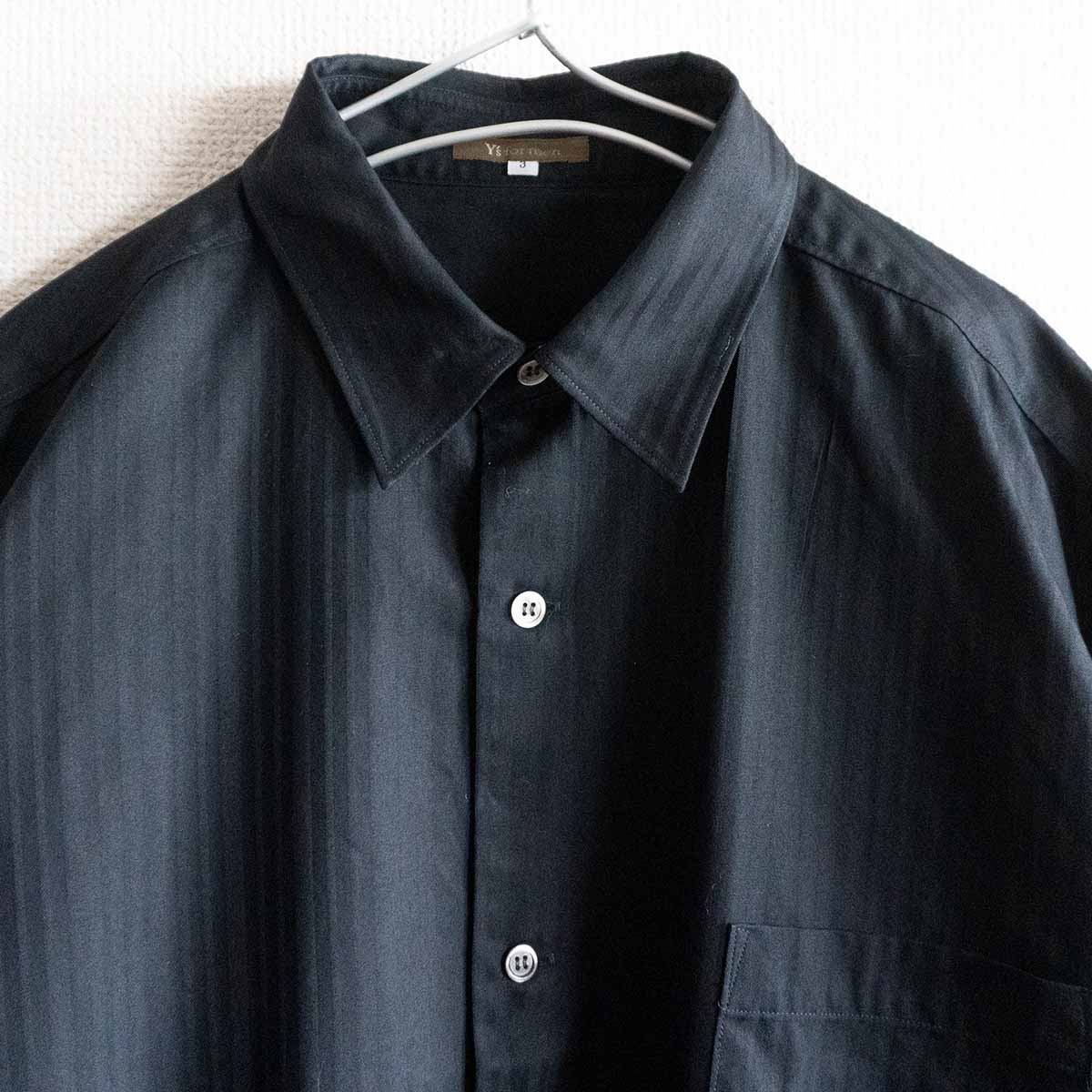 【美品】Y's for men【オーバーシルエット ストライプ シャツ 】 YOHJI YAMAMOTO ヨウジヤマモト ワイズフォーメン 2409354