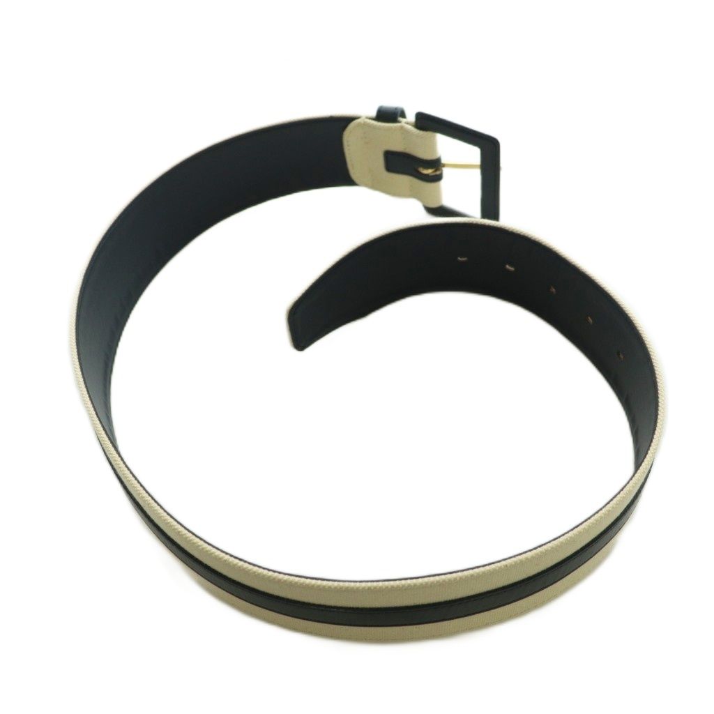 美品 ANAYI キャンバスコンビベルト ネイビー アナイ ANAYI キャンバスコンビベルト 紺 ネイビー オフホワイト