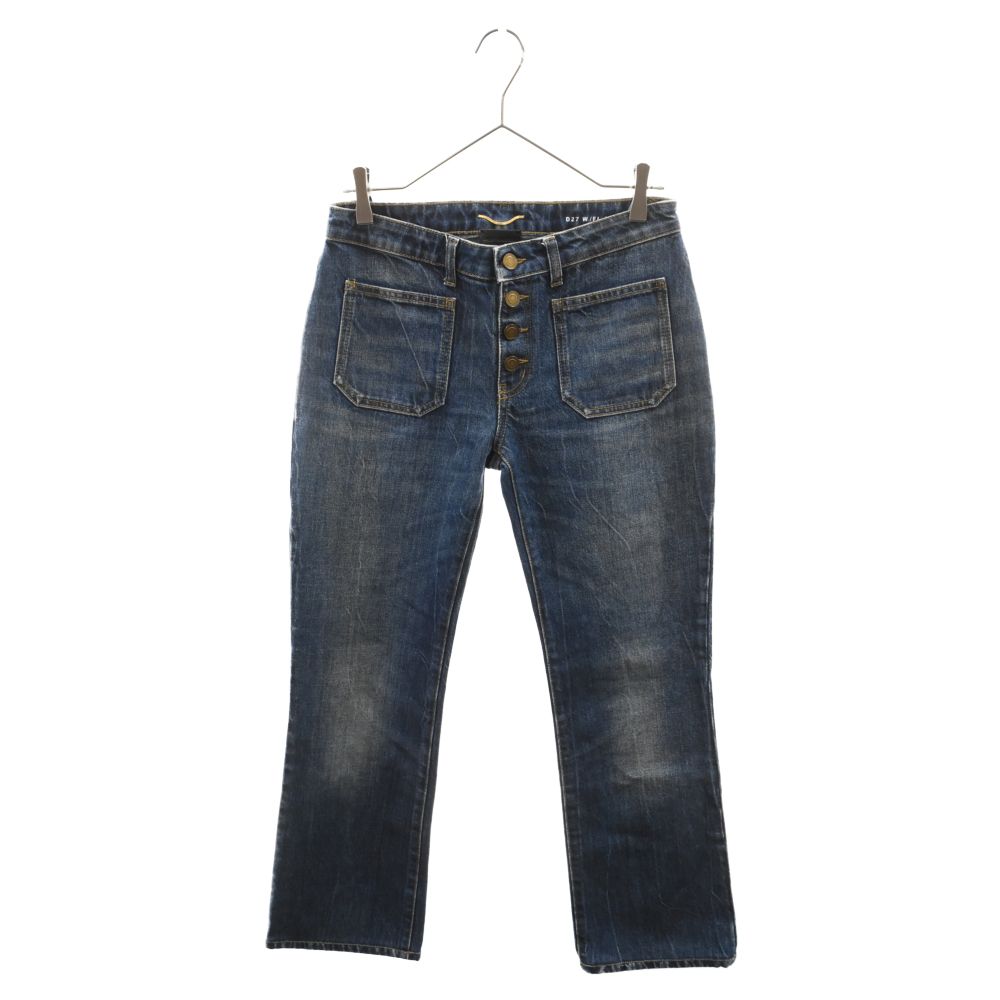 SAINT LAURENT PARIS (サンローランパリ) FLARED JEANS 545666 YA970 フロントアウトポケットフレアデニム ジーンズパンツ レディース インディゴ