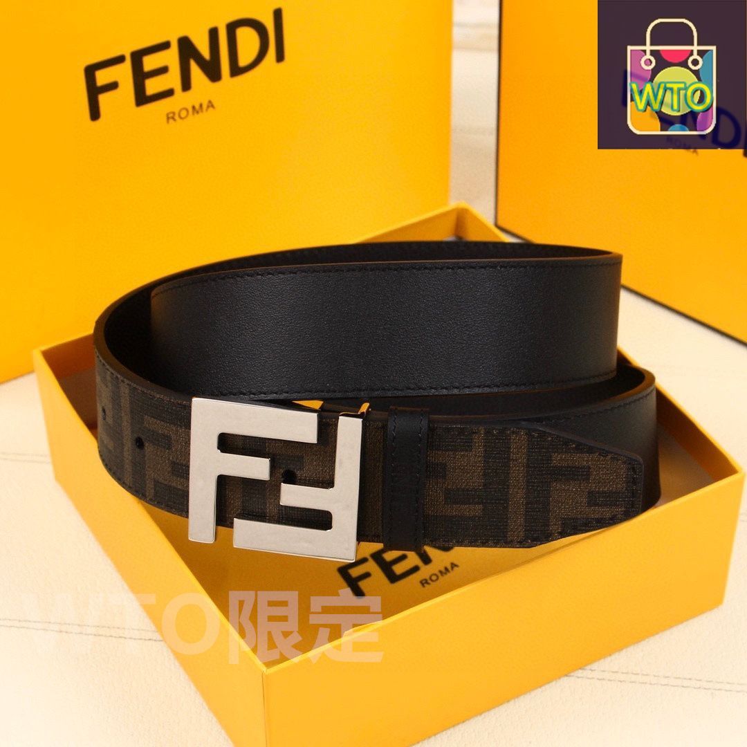 FENDI ベルト　80/32 FENDI 革紳士ベルト FENDI フェンディ 両面小牛革ベルト08-1-CPZ00