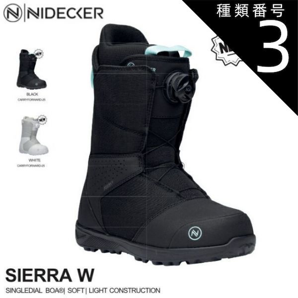 種類3：Black/23.0 スノーボード ブーツ シューズ 23-24 NIDECKER ナイデッカー シエラ ウィメンズ SIERRA W BOA レディース 女性用 日本正規品
