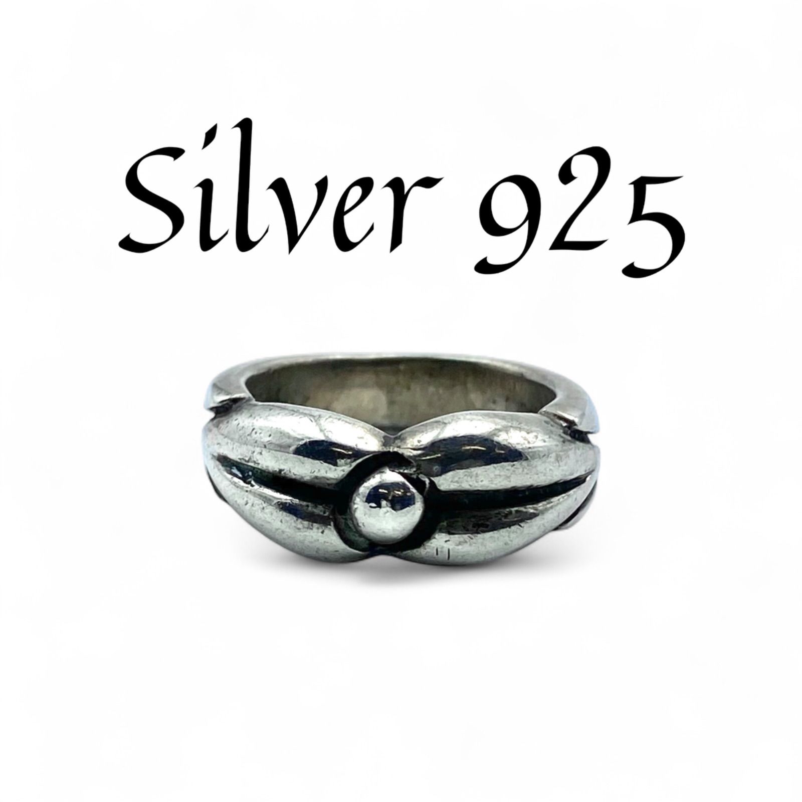 洗練された輝き】オーブ Silver 925 刻印 90s Vintage Design Ring 