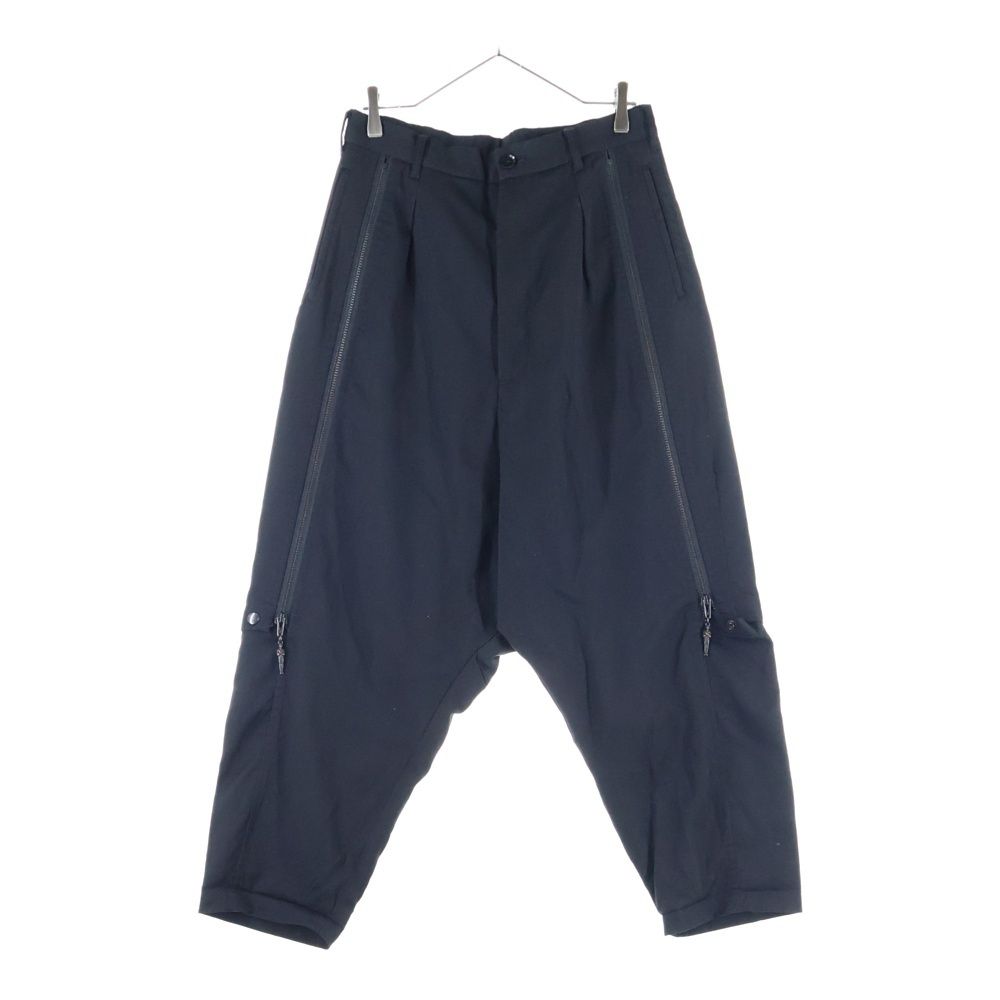 Yohji Yamamoto POUR HOMME ヨウジヤマモト プールオム 14AW フロントジップ ウールサルエルパンツ ブラック HF-P29-100