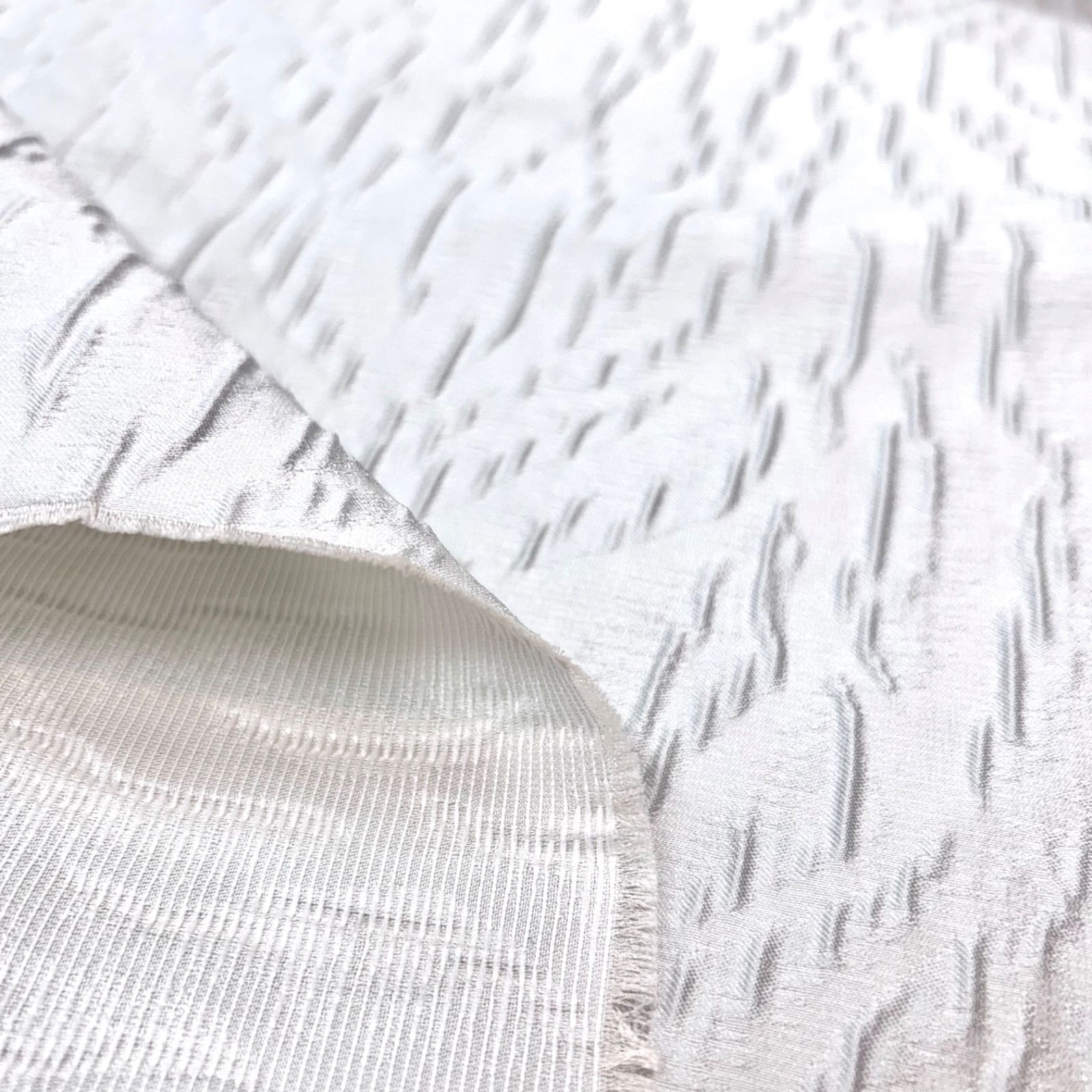 イタリア製フクレジャカード生地 薄グレー