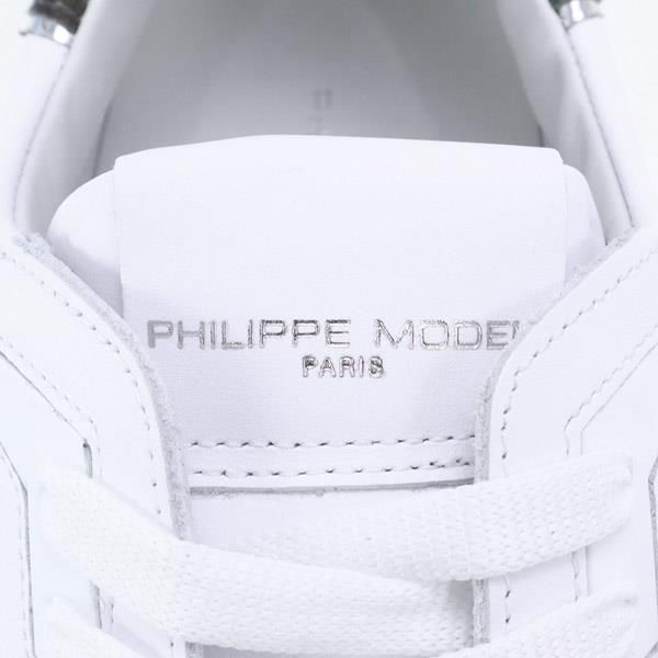 【PHILIPPE MODEL PARIS / フィリップモデル】メンズ スニーカー TEMPLE LOW MAN (BTLU VC01 VEAU CAMOUFLAGE MILITAIR) 23AW ホワイト×グリーンカモ [訳あり3] [新品]