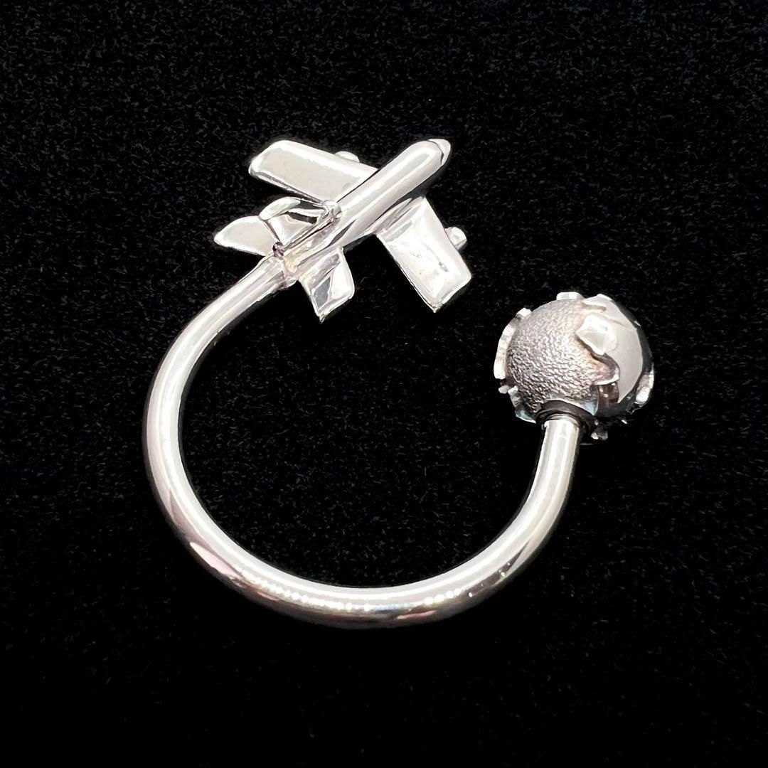 TIFFANY ティファニー飛行機地球モチーフ キーリング　SV925シルバー TIFFANY&Co.（ティファニー） キーホルダー キーリング 飛行機 地球