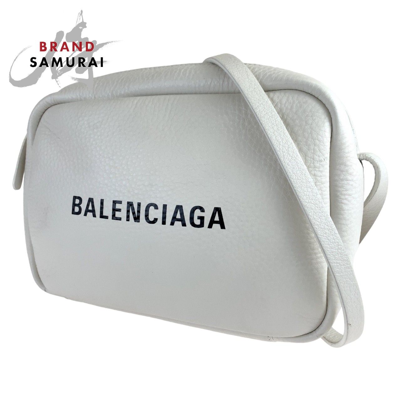 美品 BALENCIAGA バレンシアガ エブリデイ 男女兼用 ホワイト 白 ブラック 黒 レザー ショルダーバッグ 斜め掛けバッグ レディース  402295 【中古】【中古】