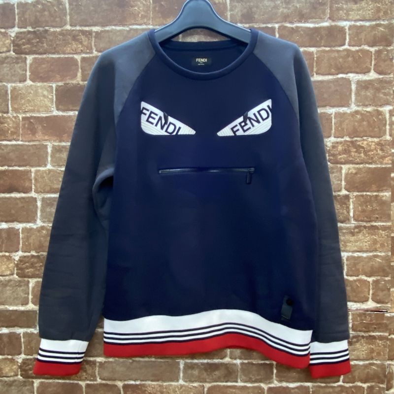 03w07951 フェンディ FENDI 19ss Monster Crewneck モンスタークルーネック トレーナー サイズS ネイビー メンズ  トップス - メルカリ