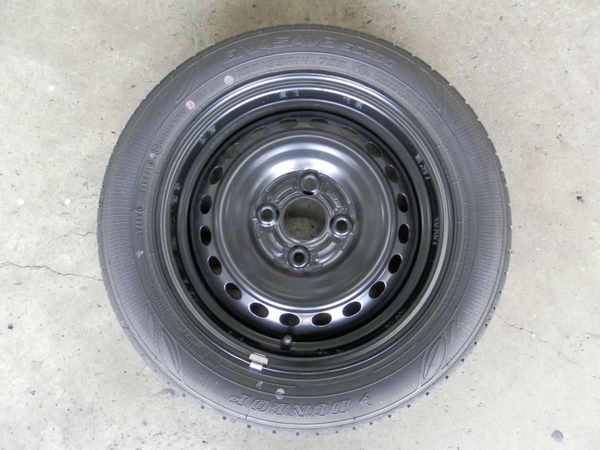 ホンダ N-BOX 14インチ 純正スチールホイール付ラジアルタイヤ 4本SET 155 65R14 製 4.5Ｊ 4H 100 55φ 夏タイヤ