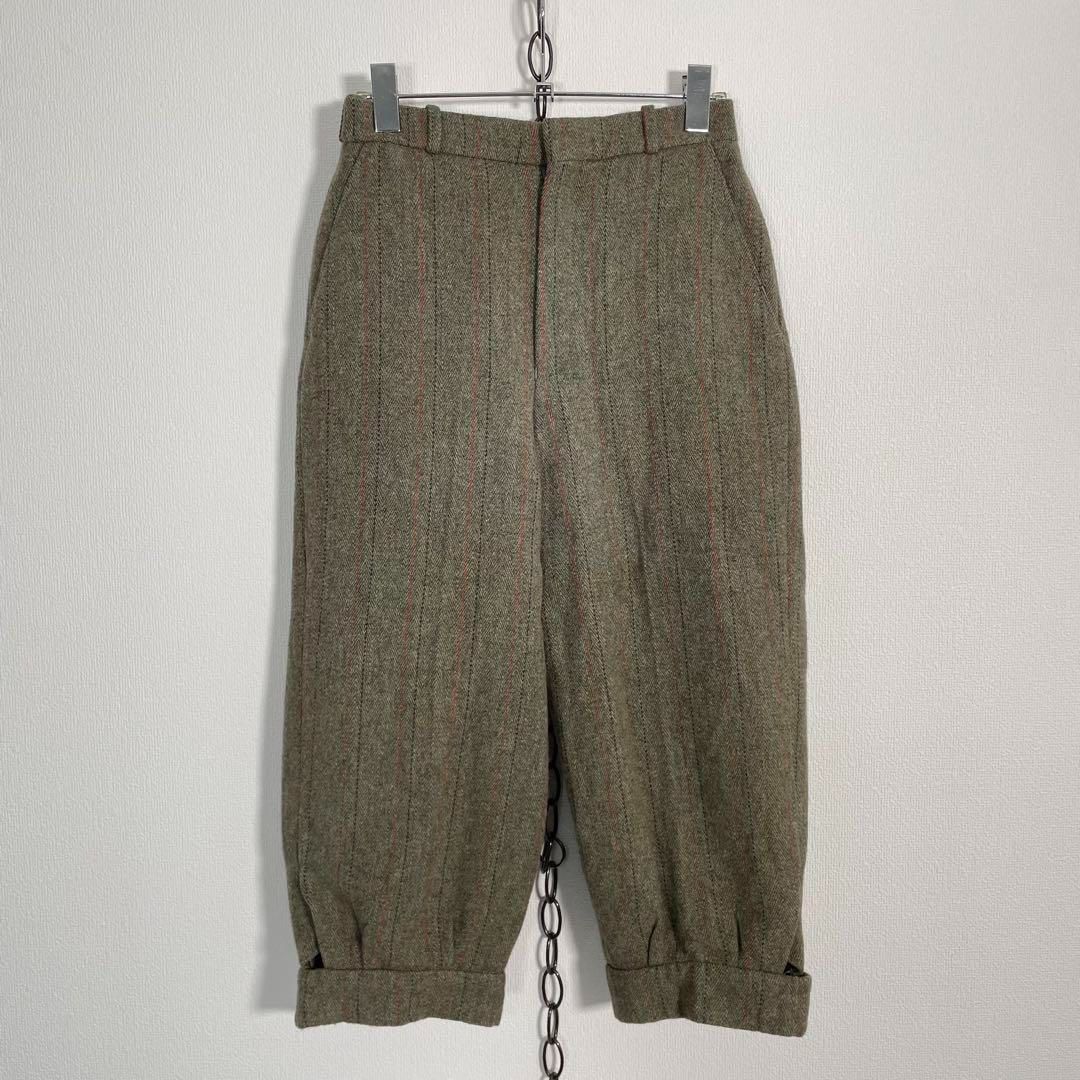 60s 70s Lynyon Countrywear ヴィンテージ ツイード ジョガーパンツ カーキ系
