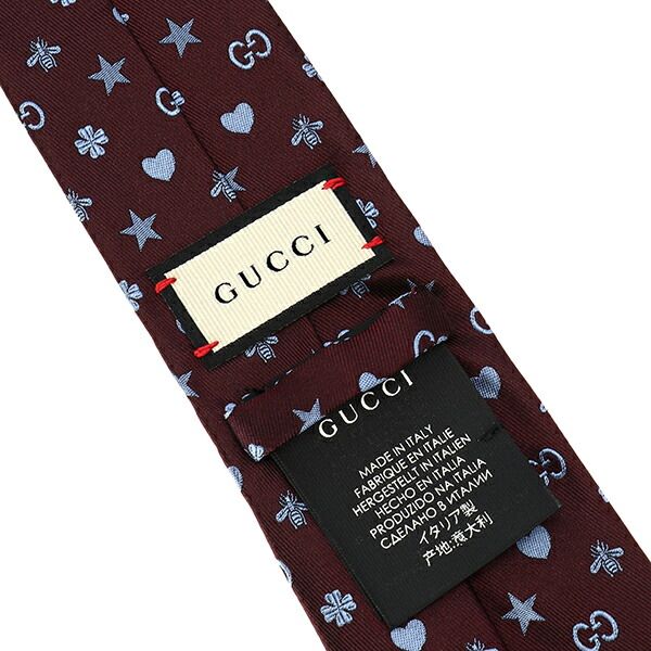 新品 グッチ GUCCI ネクタイ シンボルズ モチーフ シルク タイ ボルドー 新品 グッチ GUCCI ネクタイ シンボルズ モチーフ シルク タイ