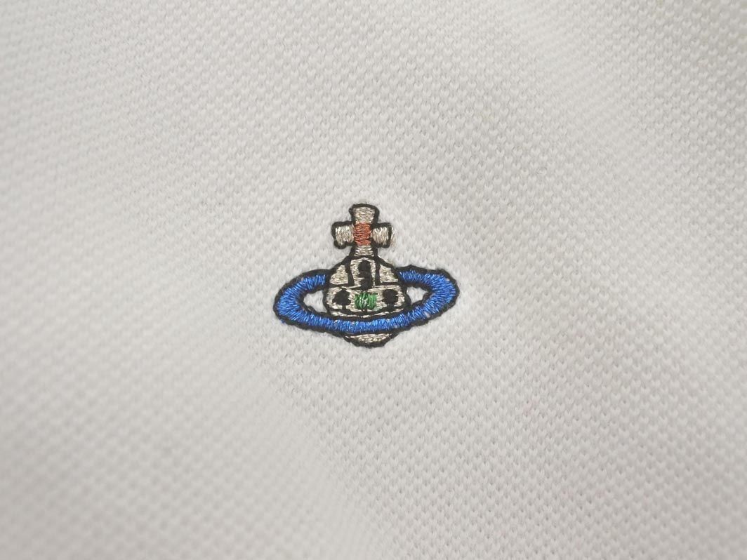 ヴィヴィアン・ウエストウッド　ポロシャツ ワンポイント刺繍ロゴ　L　ブラック Vivienne Westwood MAN ヴィヴィアンウエストウッドマン カノコ