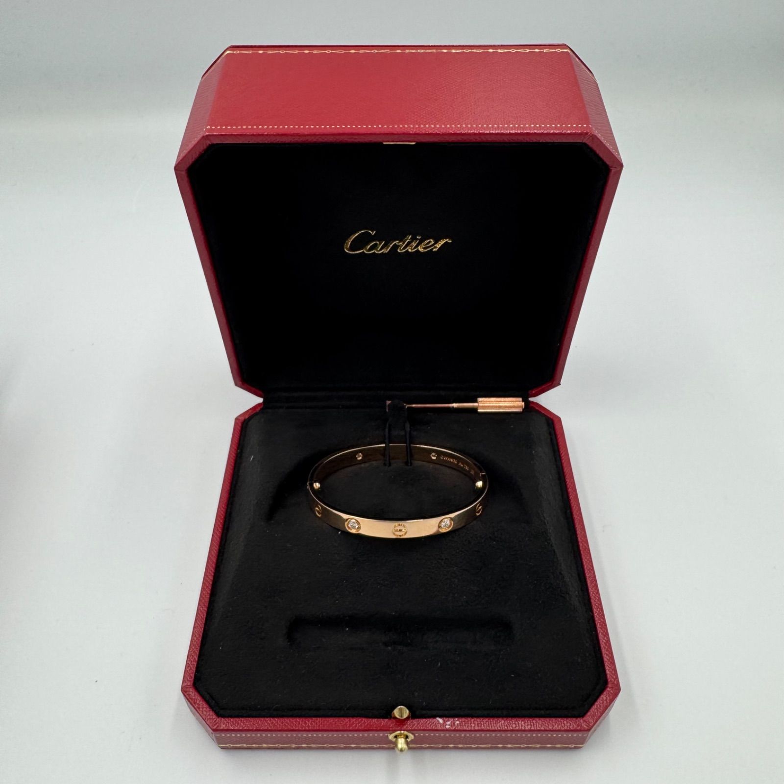 保証書付き】Cartier ラブブレス ハーフダイヤモンド ピンクゴールド  