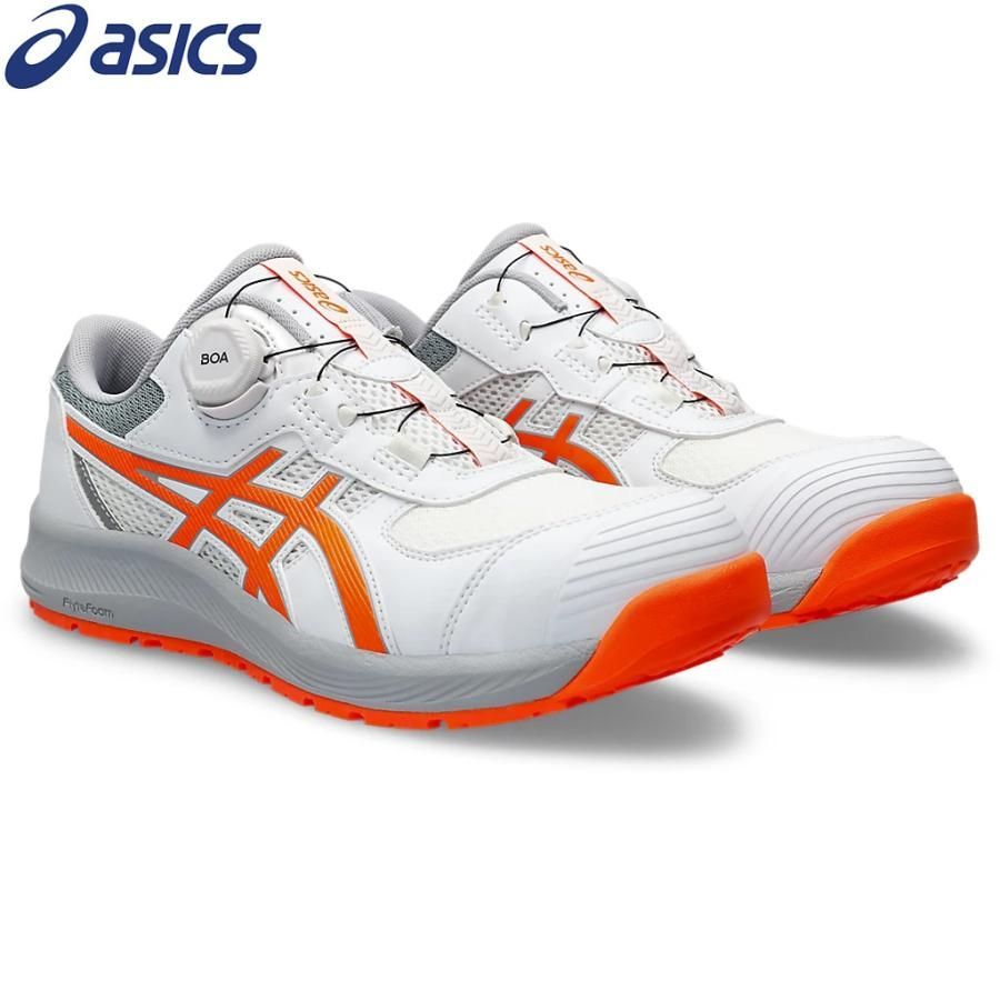 ● アシックス ウィンジョブ CP219 BOA 2E相当 100 ホワイト×ショッキングオレンジ 1273A092.100 安全靴 セーフティーシューズ asics