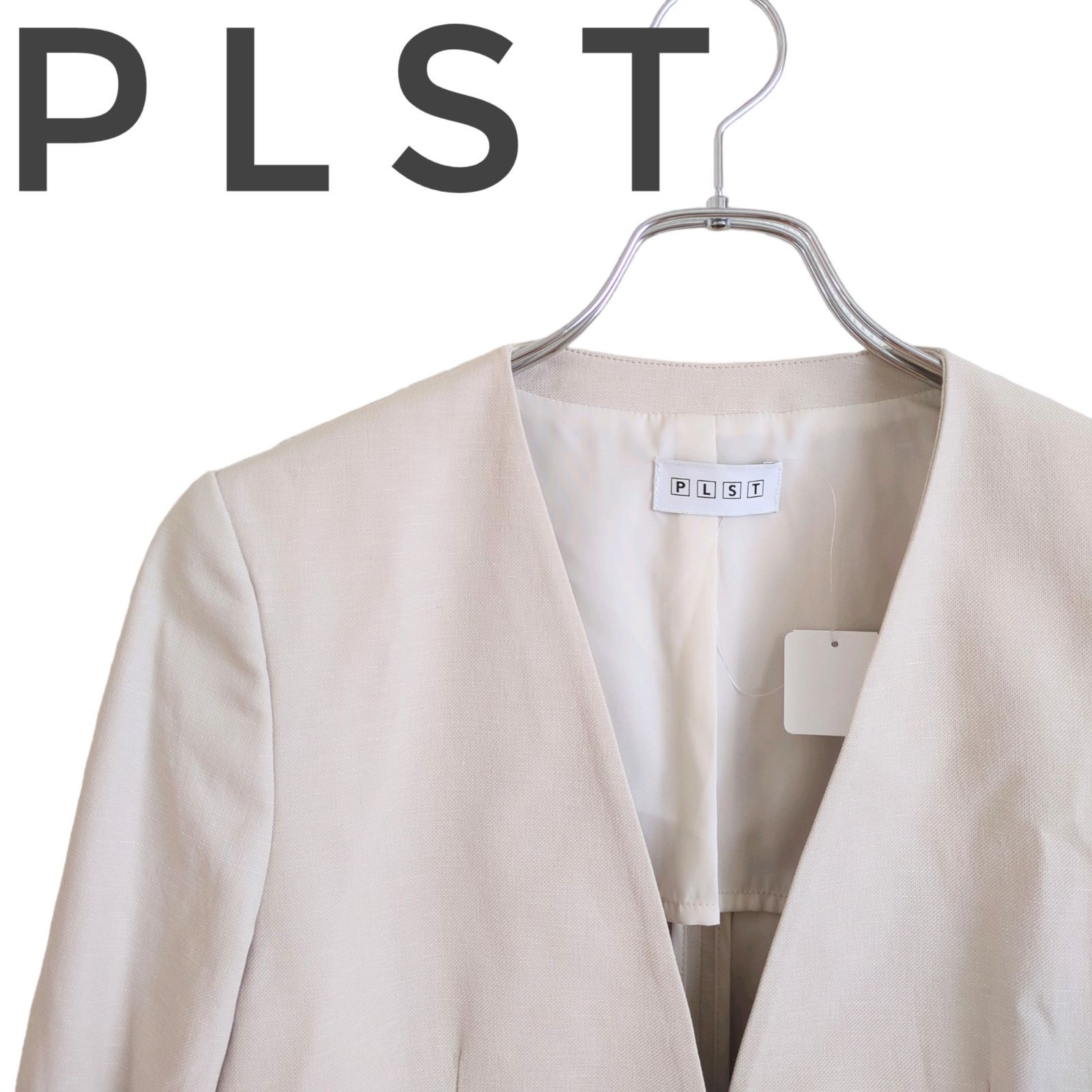 訳あり】PLST プラステ ジャケット ノーカラージャケット 襟なし 