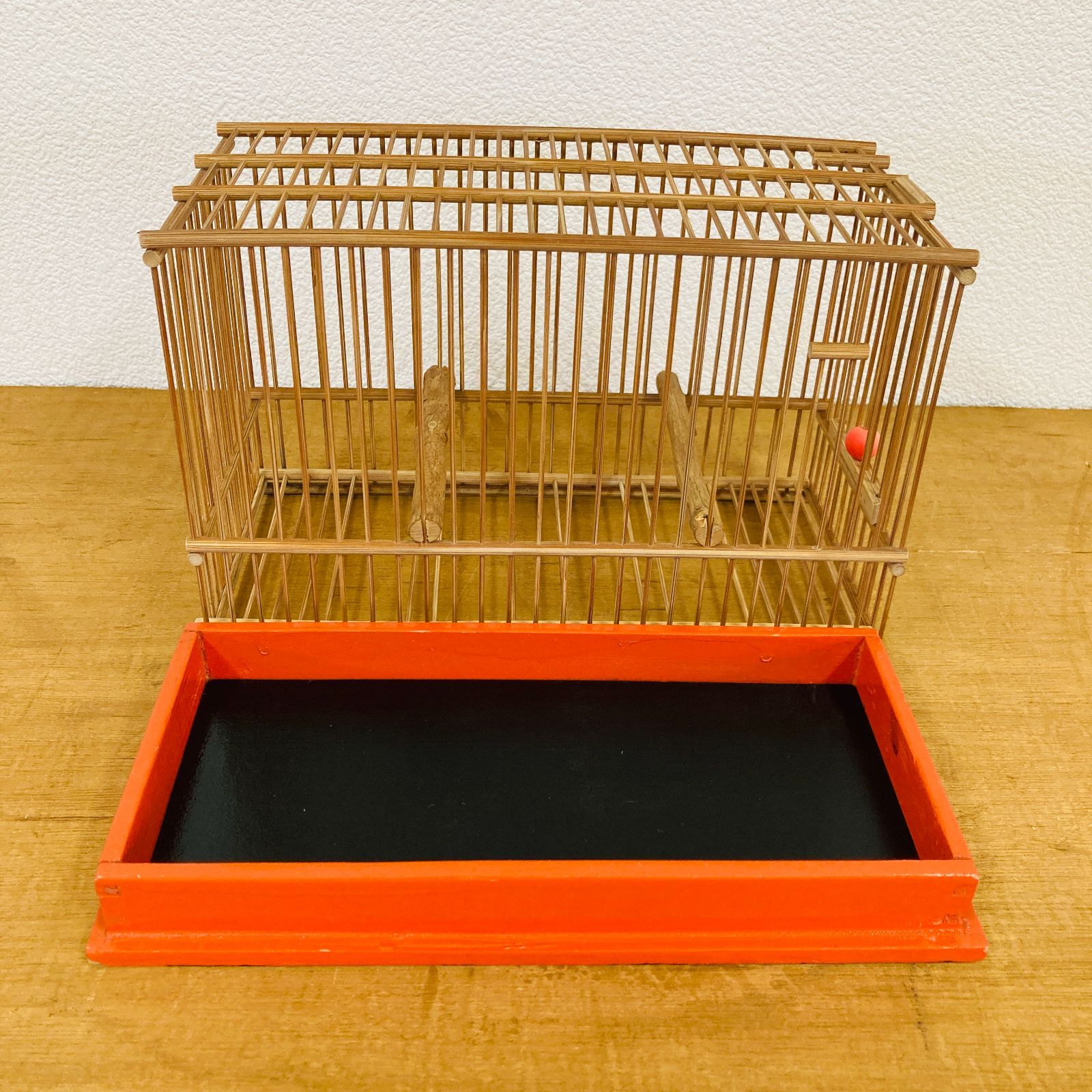 昭和レトロ 竹製の鳥かご メジロかご 底板あります - メルカリ