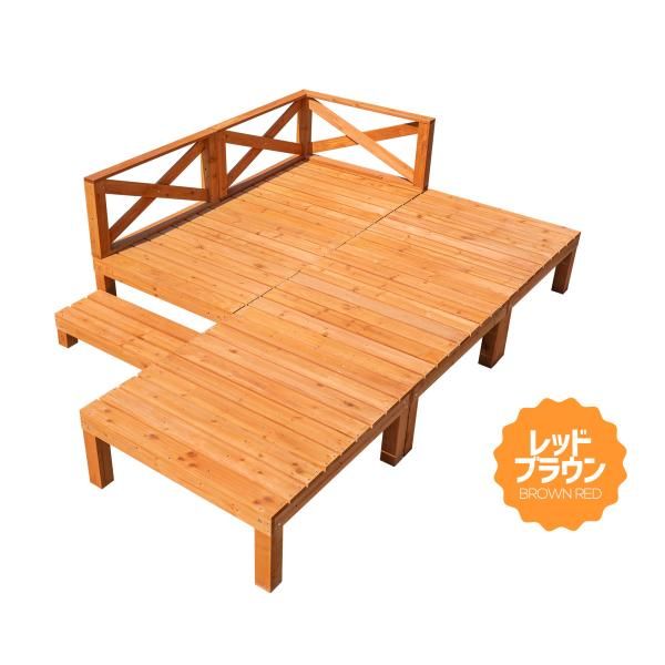 ウッドデッキ 天然木 キット 9点セット 踏み台付 自由な組み合わせ ウッドパネル 家具ガーデンファニチャーバルコニー ベランダ 北欧 キットウッド 新生活 爆買 STEELWINDOWSANDDOORS_COM