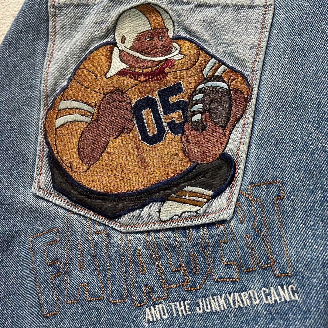 プラチナムフブ FUBU 極太デニム バギーパンツ バックロゴ刺繍 プラチナムフブ FUBU 極太デニム バギーパンツ バックロゴ刺繍