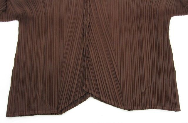 PLEATS PLEASE ブラウン系長袖カットソー　霜降り PLEATS PLEASE ブラウン系長袖カットソー 霜降り プリーツ