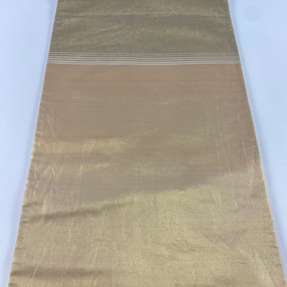 袋帯 秀品 屏風 草花 螺鈿 箔 金色 お太鼓柄 正絹 【中古