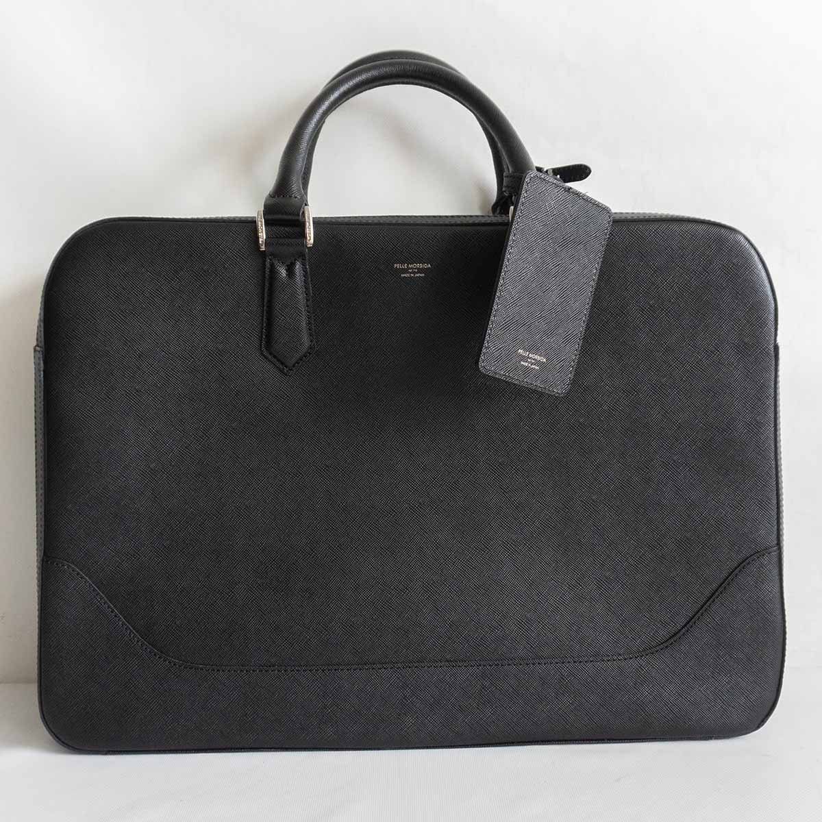 PELLE MORBIDA CA014A Capitano ブリーフバッグ 2室タイプ ブラック レザー ビジネスバッグ 25050454