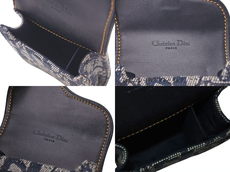 美品 Dior ディオール トロッター柄 iPhoneケース ネイビー レザー アイフォン 17 ケース ディオール iphoneケース 人気 ブランド
