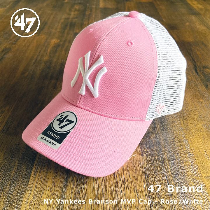 NY限定 【NYヤンキース コラボアイテム】 PINK ★ヤンキースT★ 9FORTY Mini Metal Logo ニューヨーク・ヤンキース ピンク