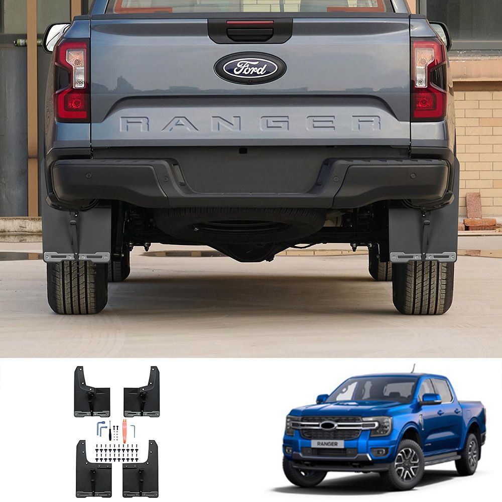 23年式フォードレンジャー 全地形対応 可曲げ式マッドフラップ 4点セット 哑ブラック 高耐久 泥よけ 車種 パーツ FFCRYSTALESIA_COM