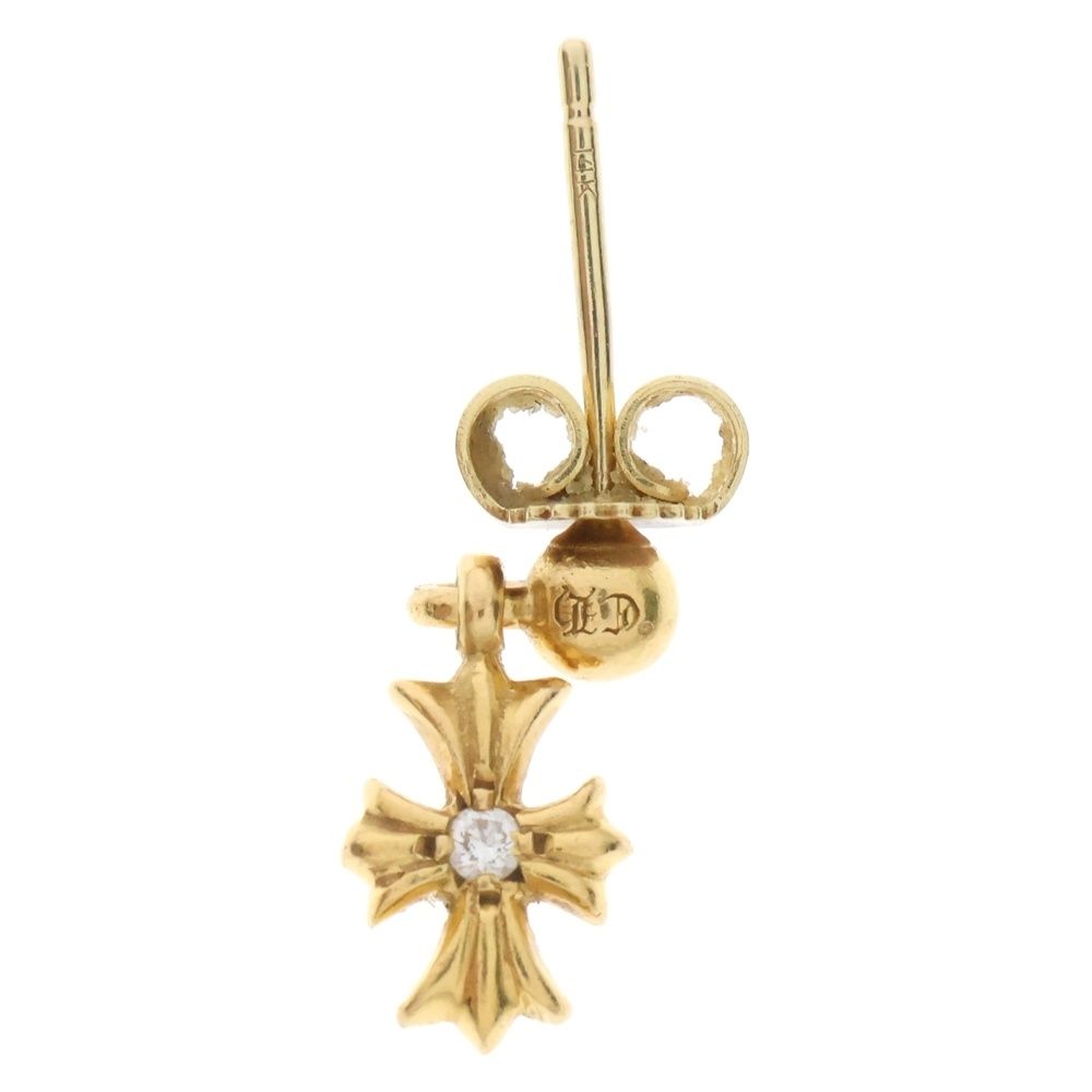 CHROME HEARTS 22K 3 TINY E CROSS DROP EARRING DIAMOND クロムハーツ