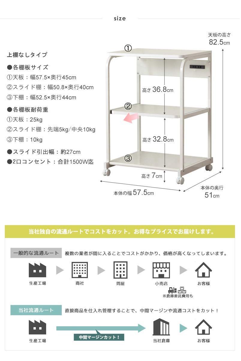 特価セール】岩附 レンジ台 大型レンジ対応 上棚なしタイプ 幅60cm