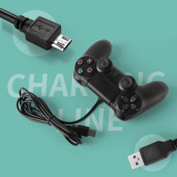 PS4 プレステ4 コントローラー 充電器 USB ケーブル 黒 1.8ｍ