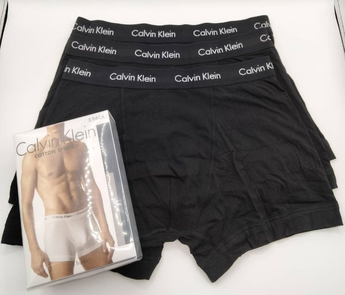 Calvin Klein(カルバンクライン) コットンストレッチ ボクサーパンツ 黒3枚セット Mサイズ メンズボクサーパンツ 男性下着 U2662 